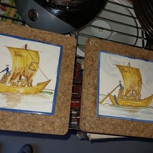 Vintage Ceramic Portugal Square Dining Decor B04